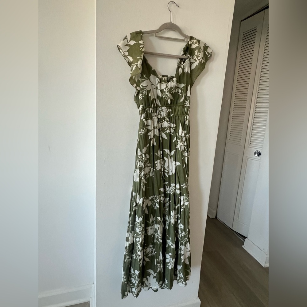 Green Floral Maxi Dress